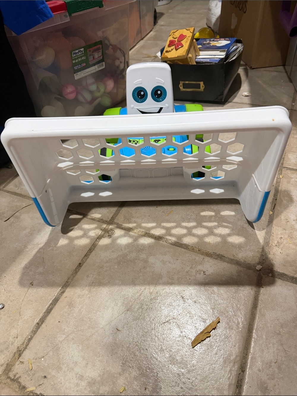 Fisher-Price White, Blue & Green Interactive Kids Soccer Goal
